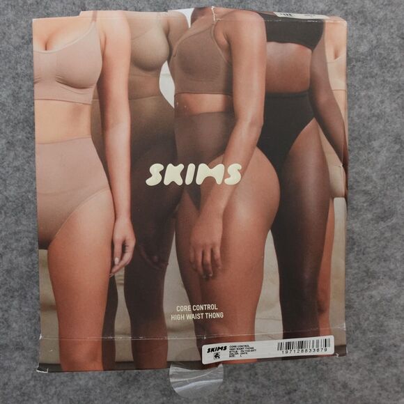Skims Core Control Mid Waist Thong Black Onyx Compression Size L Large - Picture 6 of 9